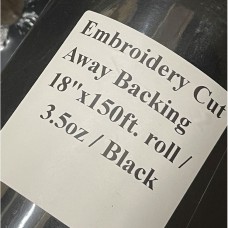 Cut Away Embroidery Backing Paper，3.5oz，18 in x 150ft  / roll - Black