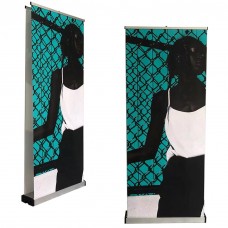 New Double-sided  Retractable Roll Up Banner Stand 33 ½"x80" 