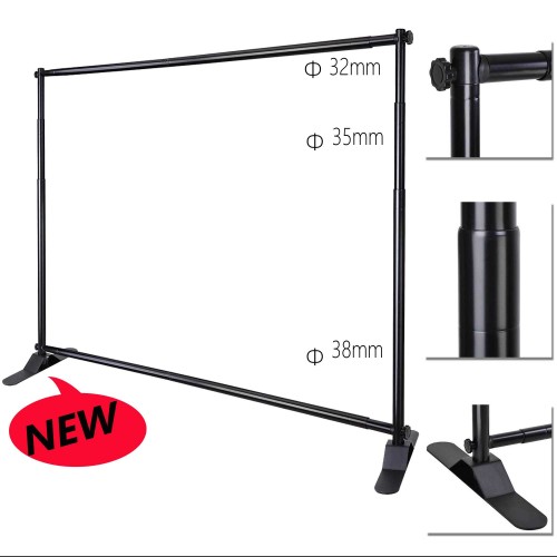 Wall Exhibitor Background with Carrying Bag Photo Booth Voilamart Step and Repeat Display Backdrop Banner Stand 8' x 8' Adjustable Telescopic Display Backdrop Stand for Trade Show