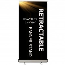33 ½"W x 80"H，Heavy-Duty Retractable Roll Up Banner Stand（85x200cm）