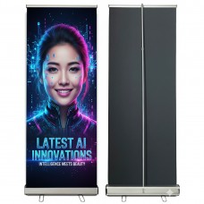 24"W x 72 ～ 80"H，Heavy-Duty Retractable Roll Up Banner Stand（61x180 ～ 200cm）